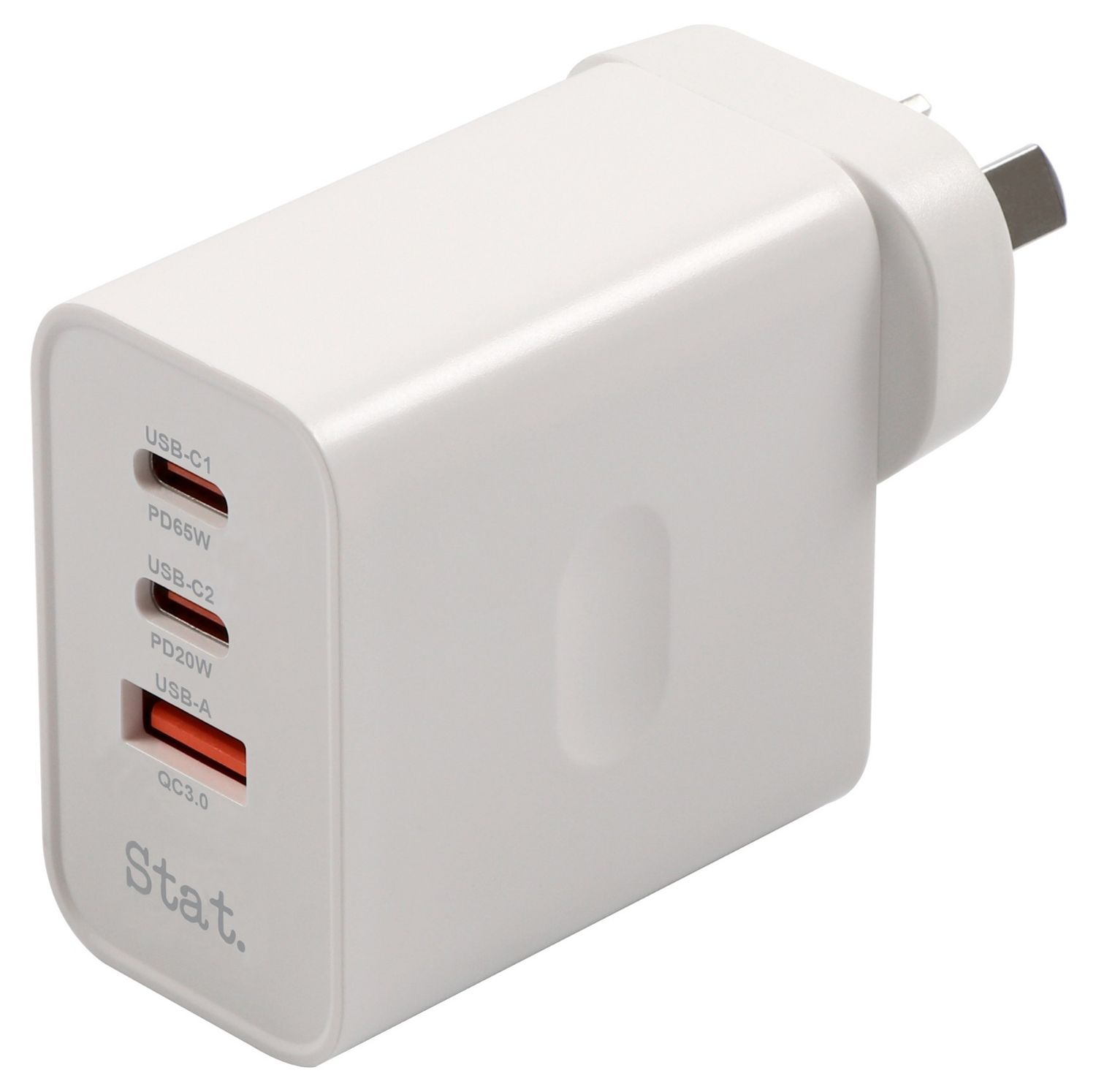 CHARGER WALL STAT 65W DUAL USB A & USB C WHITE