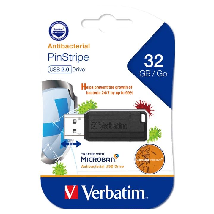 USB DRIVE VERBATIM STORE'N'GO MICROBAN 2.0 32GB BLACK