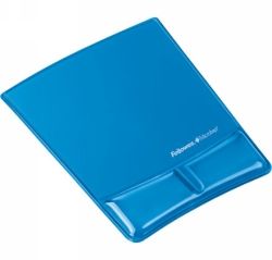 MOUSE PAD FELLOWES WITH WRIST REST - GEL CLEAR BLUE