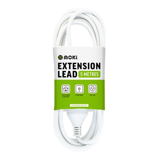 EXTENSION LEAD MOKI 5M WHITE