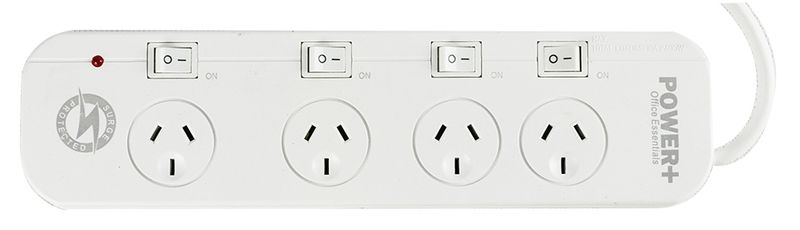 POWERBOARD 4 OUTLET WITH INDIV SWITCH/OVERLOAD PROTECTION/MASTER SWITCH