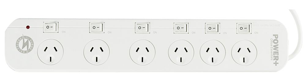 POWERBOARD 6 OUTLET WITH INDIV SWITCH/OVERLOAD PROTECTION/MASTER SWITCH
