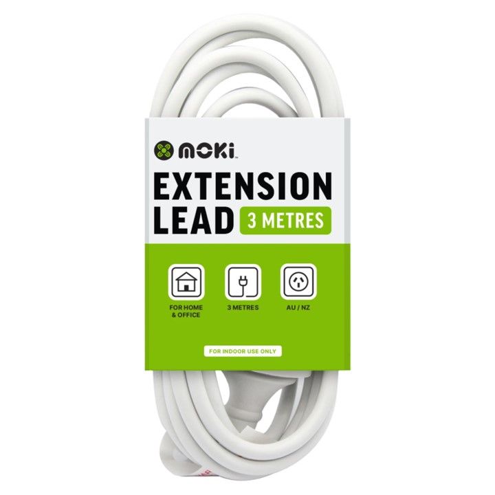 EXTENSION LEAD MOKI 3M WHITE