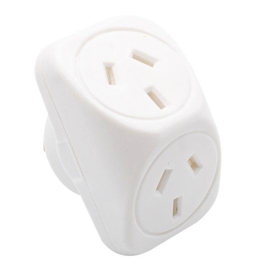DOUBLE ADAPTOR MOKI ANGLED WHITE