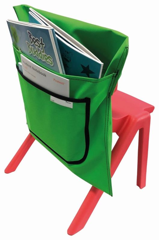 CHAIR BAG WRITER HEAVY DUTY NYLON 455MM WIDE 2 POCKETS GREEN
