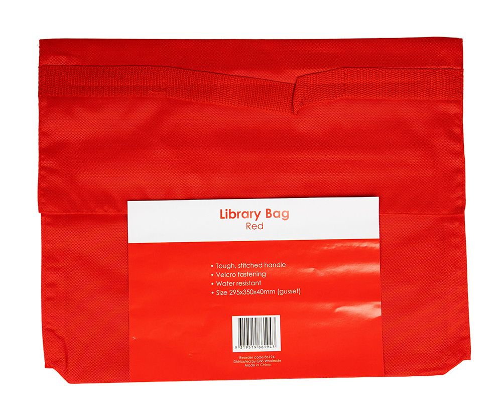 LIBRARY BAG GNS 295X350MM RED