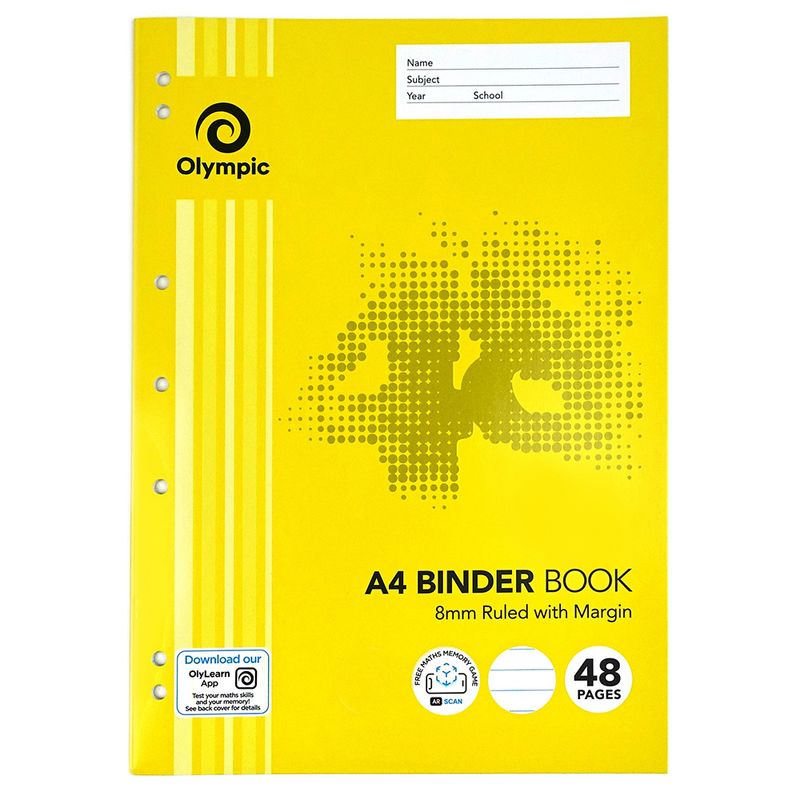 BINDER BOOK OLYMPIC A4 8MM RULED 48PG