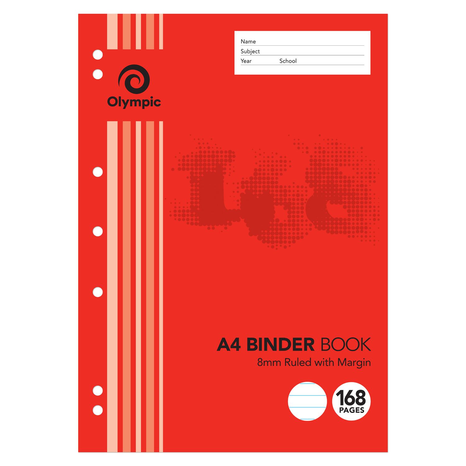 BINDER BOOK OLYMPIC A4 8MM RULED 168PG