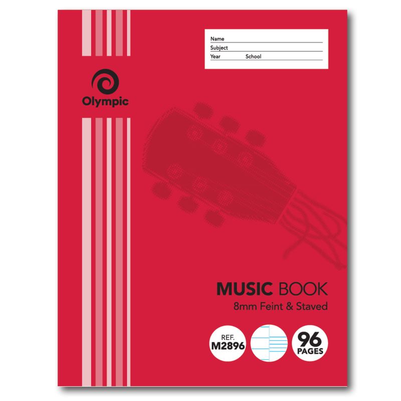 MUSIC BOOK OLYMPIC 9X7 8MM STAVE M2896 96PG