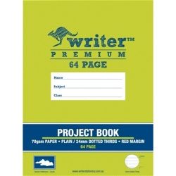 PROJECT BOOK WRITER PREMIUM 64PG PLAIN/24MM DOTTED THIRDS CLOUDS