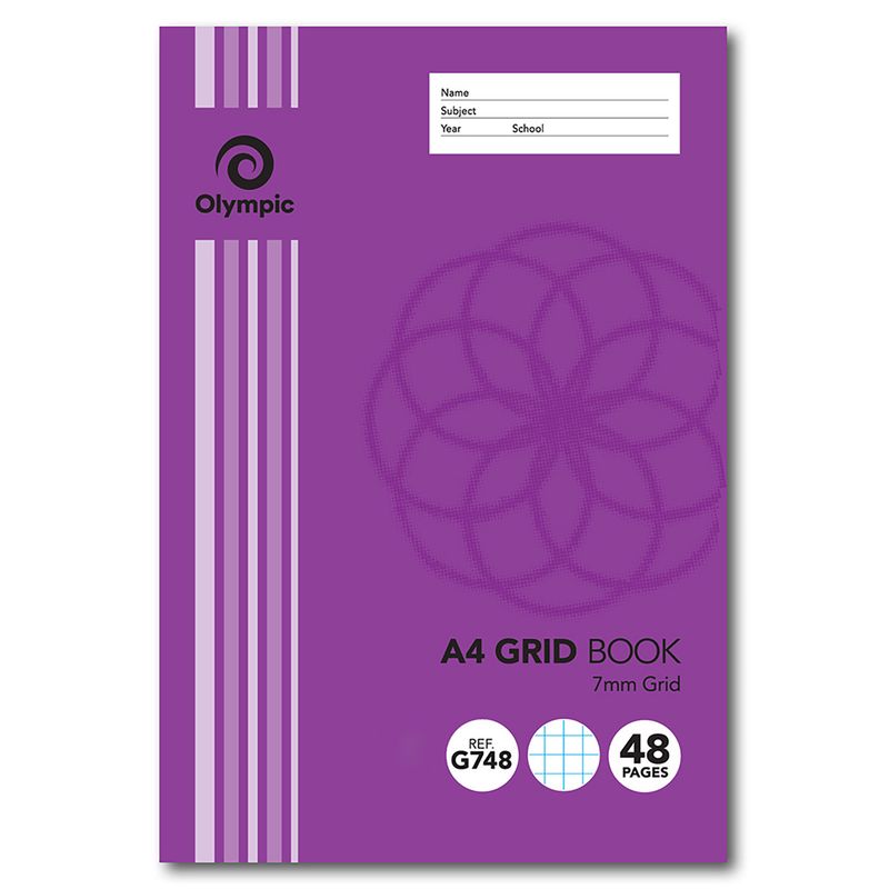 GRID BOOK OLYMPIC A4 7MM GRID 48PG