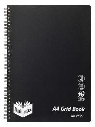 GRID BOOK SPIRAX P595G PP A4 S/O 200PG BLACK