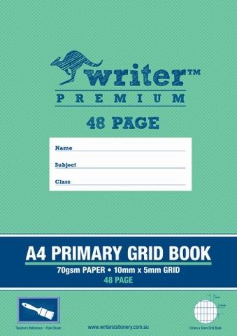 GRID BOOK WRITER PREMIUM A4 48PG PRIMARY PAINT BRUSH
