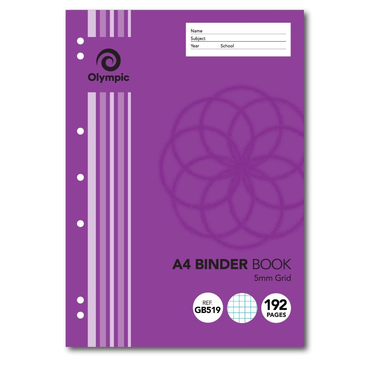 BINDER BOOK OLYMPIC A4 5MM GRID 192PG