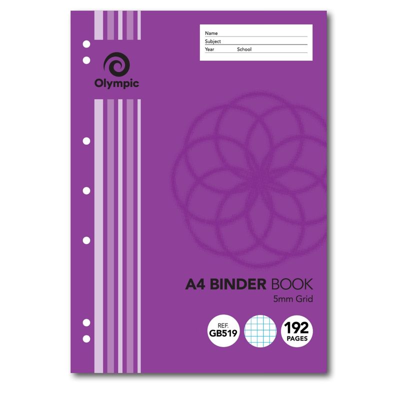 BINDER BOOK OLYMPIC A4 5MM GRID 192PG
