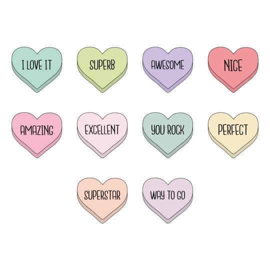 MERIT STICKERS AVERY 24MM PASTEL HEARTS DISP PACK
