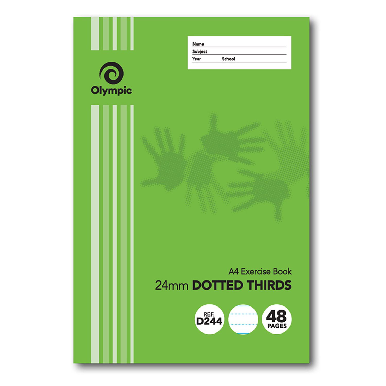 EXERCISE BOOK OLYMPIC A4 24MM DOTTED THIRDS D244I 48PG
