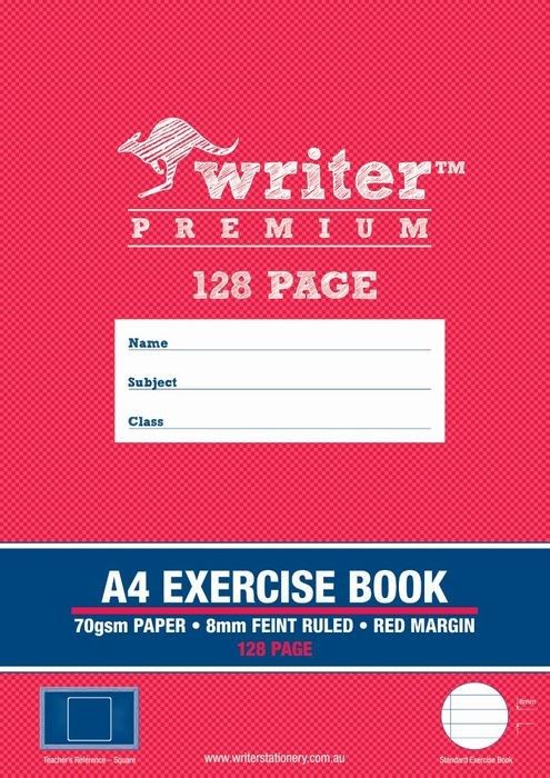 EXERCISE BOOK WRITER PREMIUM A4 8MM RULED + MARGIN SQUARE 128PG