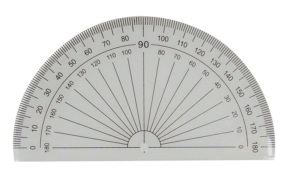 PROTRACTOR GNS 10CM 180 DEGREE CLEAR