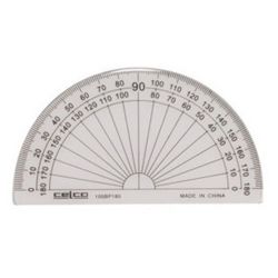 PROTRACTOR CELCO 10CM 180 DEG HALF CIRCLE CLEAR
