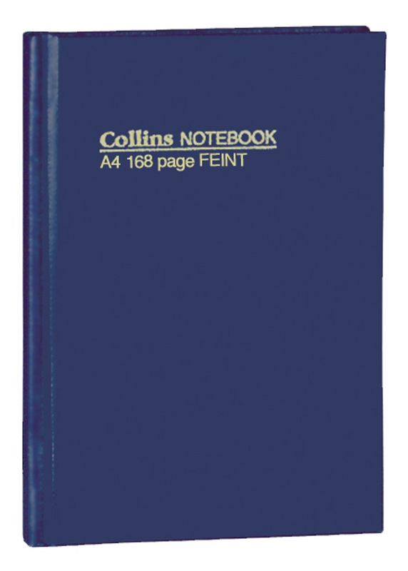 NOTEBOOK COLLINS A4 SHORT FEINT BLUE 168PG 250X200