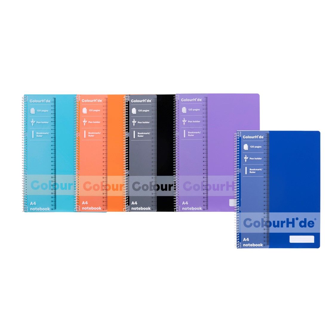 NOTEBOOK COLOURHIDE A4 ASST 120PG
