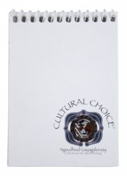 NOTEBOOK SPIRAL BOARD COVER CULTURAL CHOICE RANGE POCKET 110X78MM 96PG WHIT
