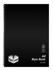 NOTEBOOK SPIRAX P595 PP A4 S/O 120PG BLACK