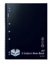 NOTEBOOK SPIRAX P596 PP 5 SUBJECT S/O 250PG BLACK