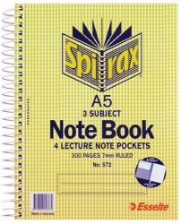 NOTEBOOK SPIRAX 572 A5 3 SUBJECT S/O