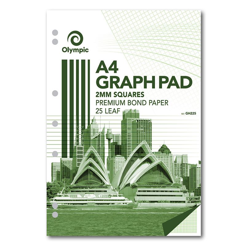 GRAPH PAD OLYMPIC A4 2MM TOP PADDED 7 HOLES 25LF