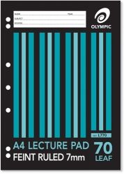LECTURE PAD OLYMPIC A4 7MM RULED 7 HOLE 70LF