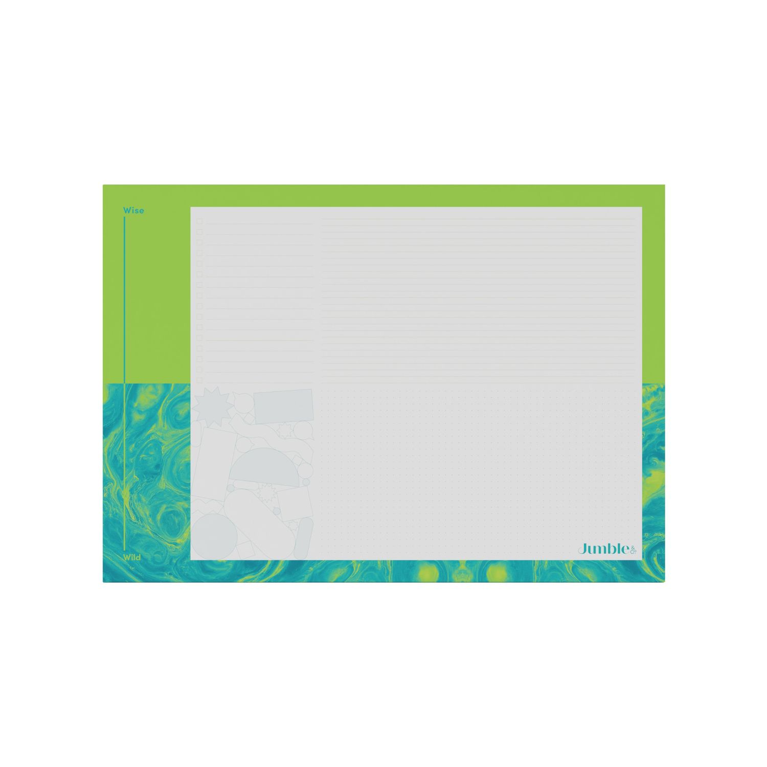 DESKPAD JUMBLE & CO A3 80GSM 50 SHEETS RECYCLED WISE & WILD GREEN