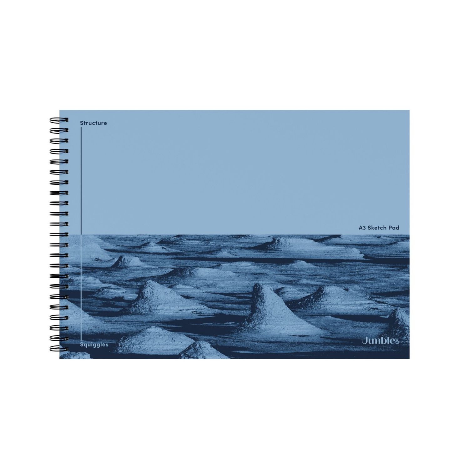 SKETCH PAD JUMBLE & CO A3 140GSM 50 SHEETS RECY STRUCTURE & SQUIGGLES BLUE