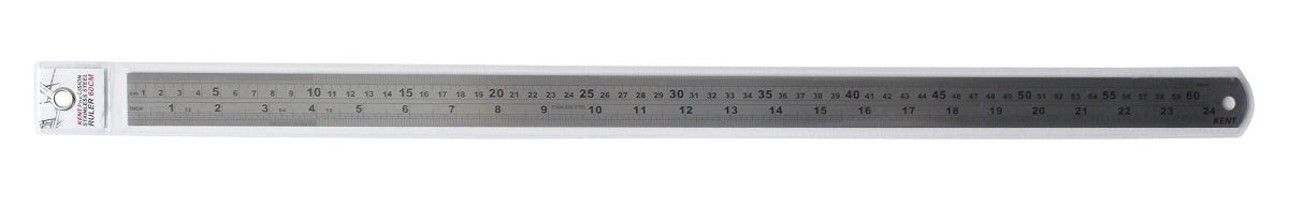 STEEL RULER KENT 60CM IMPERIAL & METRIC