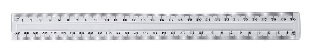 RULER GNS 30CM CLEAR PLASTIC SCHOOL