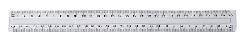 RULER GNS 30CM CLEAR PLASTIC SCHOOL