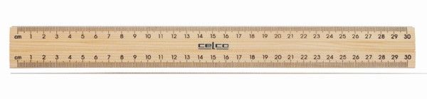 RULER CELCO 30CM WOODEN METAL EDGE