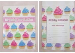 PAD INVITATION HOT PINK CUPCAKE