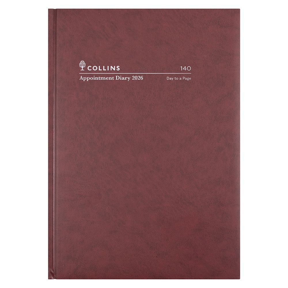 DIARY 2026 COLLINS A4 140.P78-26 APPOINTMENT 1DTP EARLY EDITION BURGUNDY