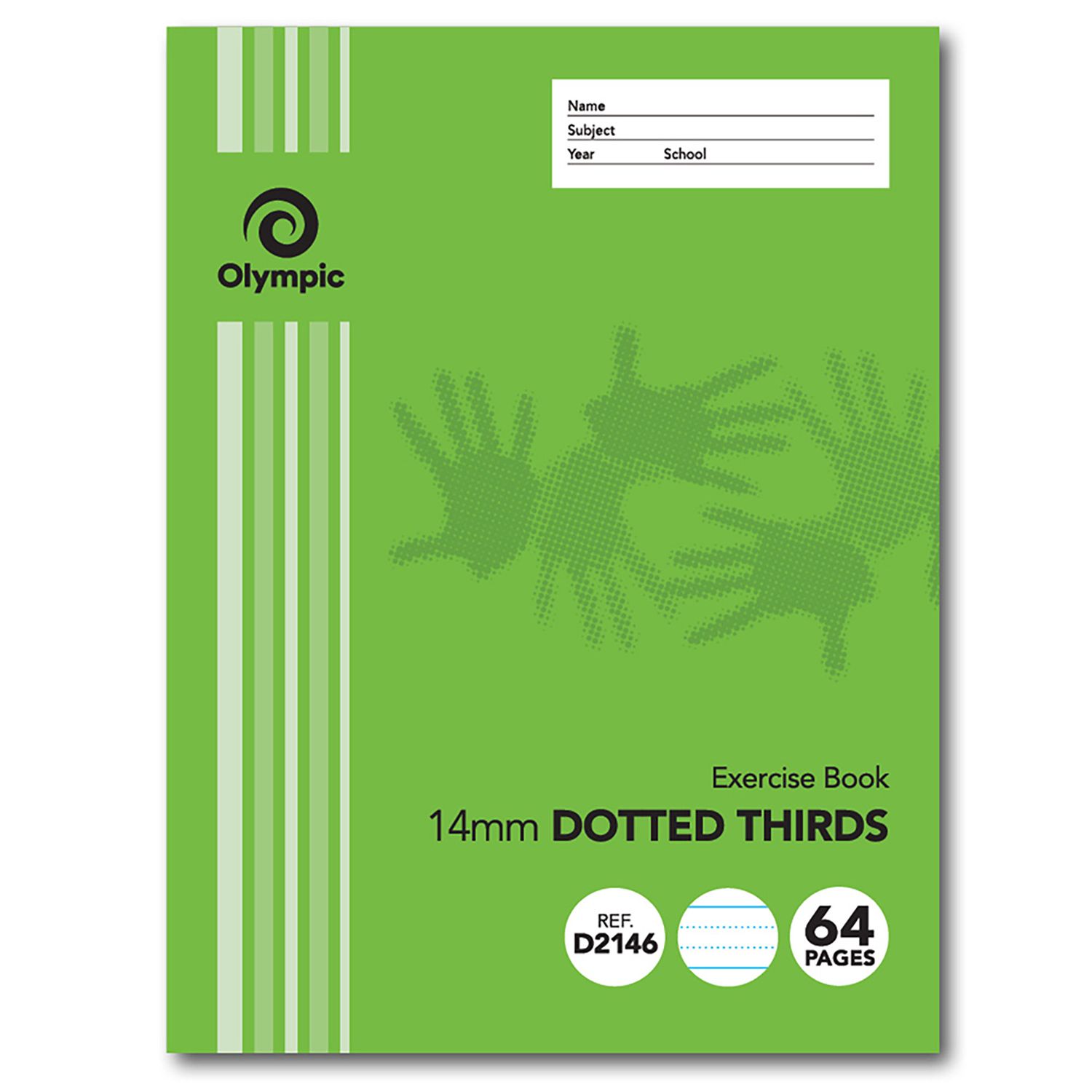 EXERCISE BOOK STRIPE 64PG 14MM 3RDS