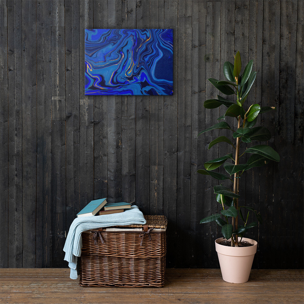 Marbled blue abstract - Canvas prints