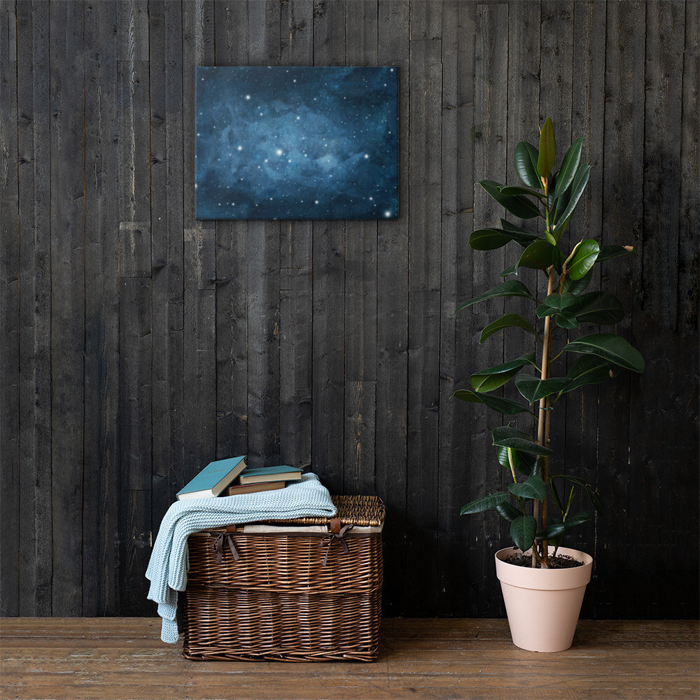 Night &amp; stars watercolor - Canvas print