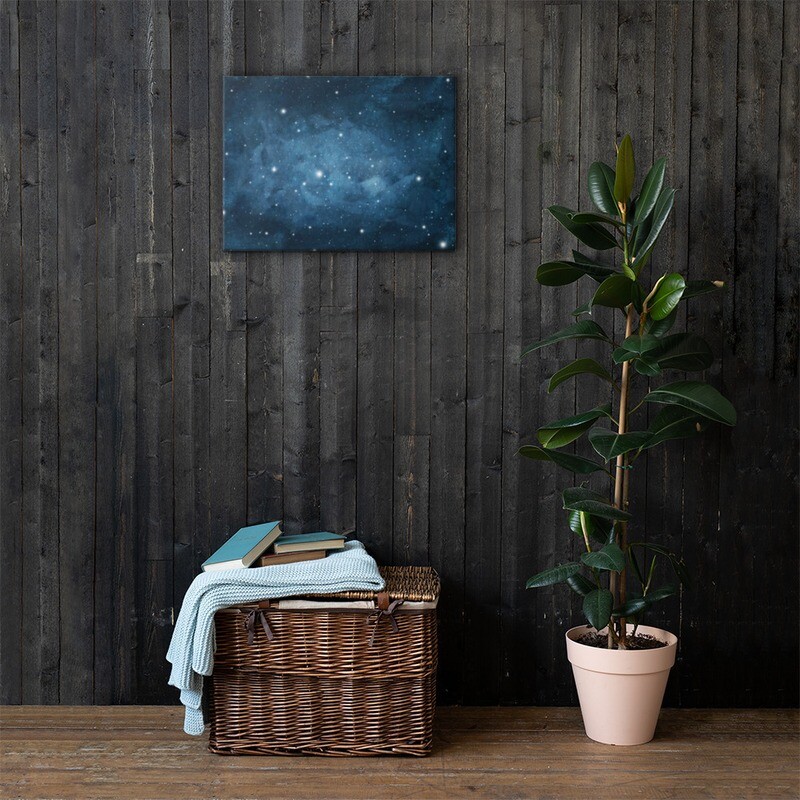 Night &amp; stars watercolor - Canvas print