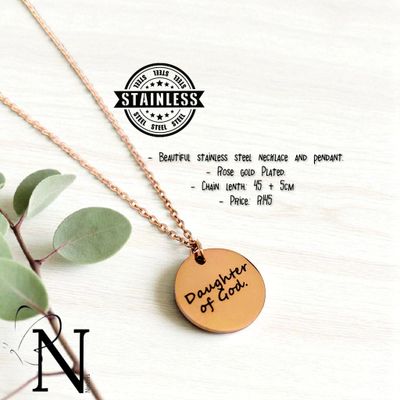 Stainless steel necklace - Daughter of God pendant. Stainless steel necklace - Daughter of God pendant.