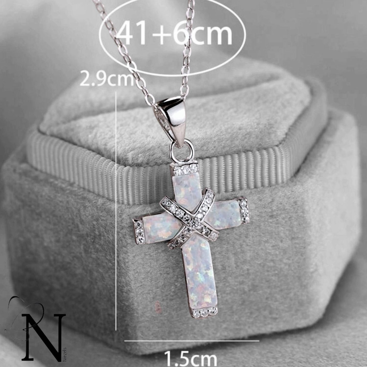 Real 925 sterling silver necklace - Beautiful cross design.