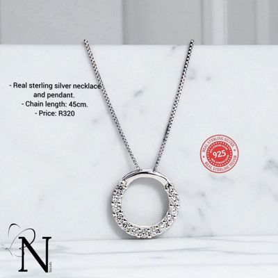 Real 925 sterling silver necklace .