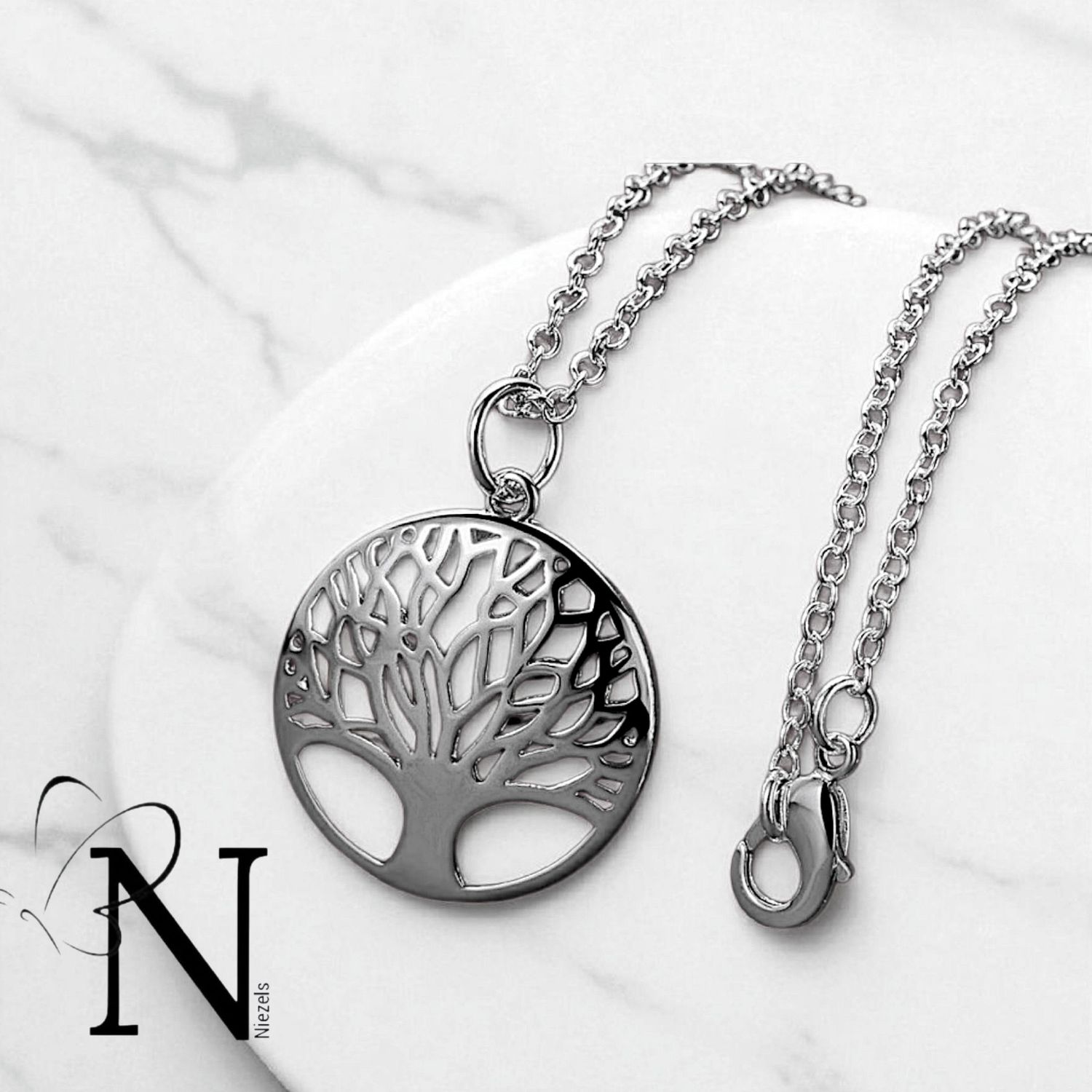 Real 925 sterling silver necklace - Tree of life.