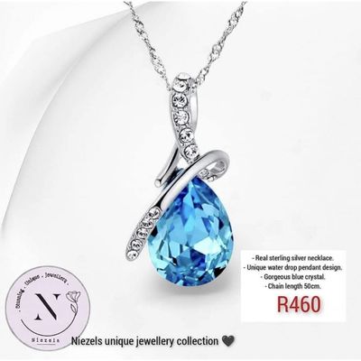 Real 925 sterling silver necklace - Shiny water drop. Real 925 sterling silver necklace - Shiny water drop.