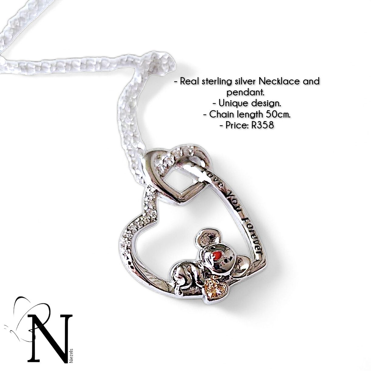 Real 925 sterling silver necklace- Cute design.